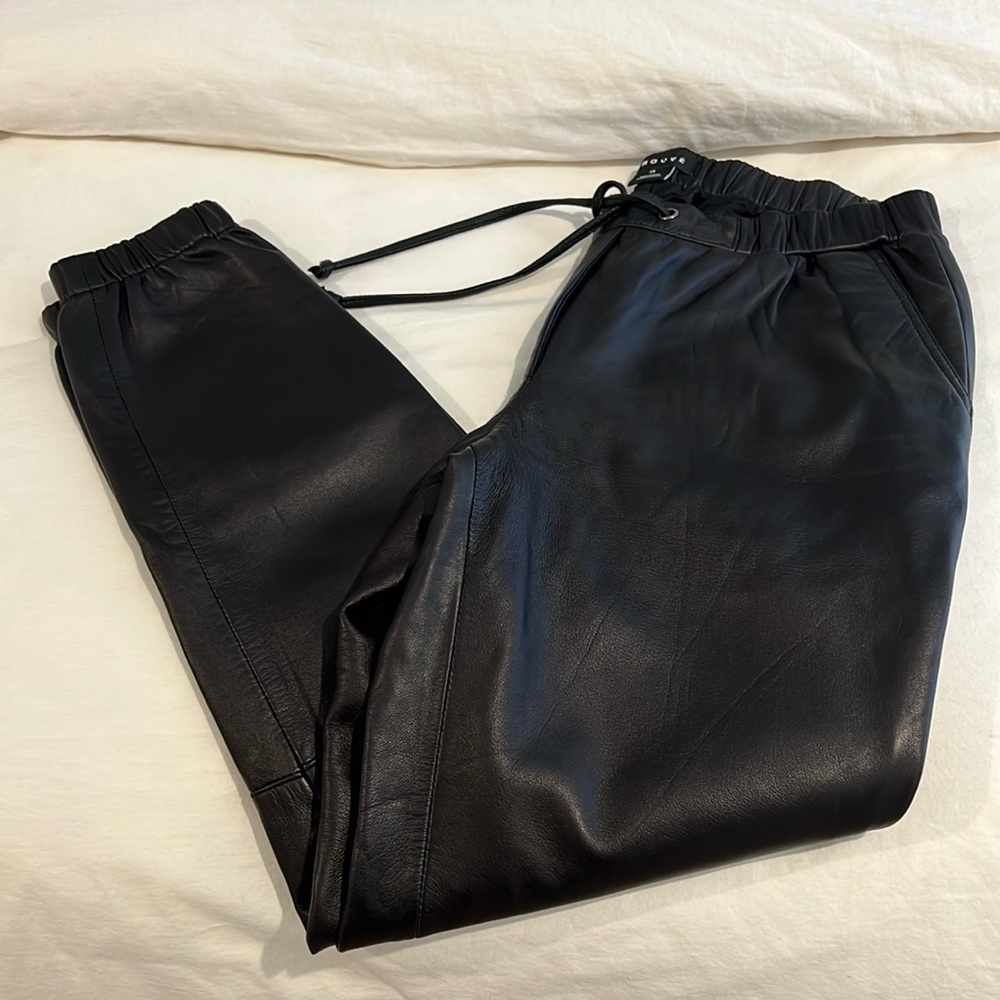 Leather joggers